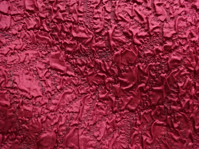  大正ロマン　ふくれ織葉模様織出し道行コート